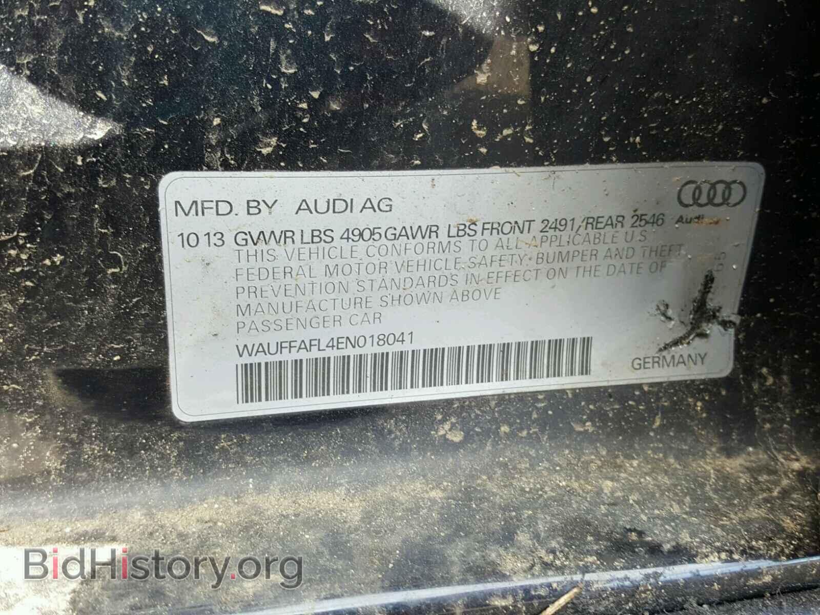 2014 AUDI A4 - VIN: WAUFFAFL4EN018041 - Фото 10