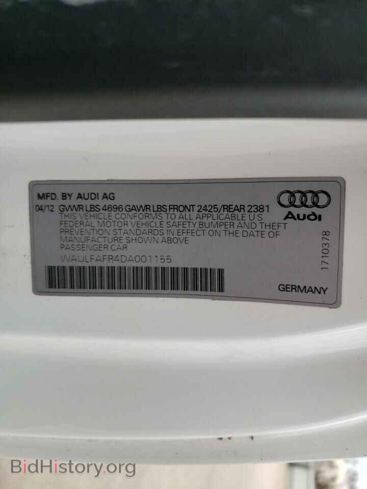 2013 AUDI A5 - VIN: WAULFAFR4DA001155 - Фото 10
