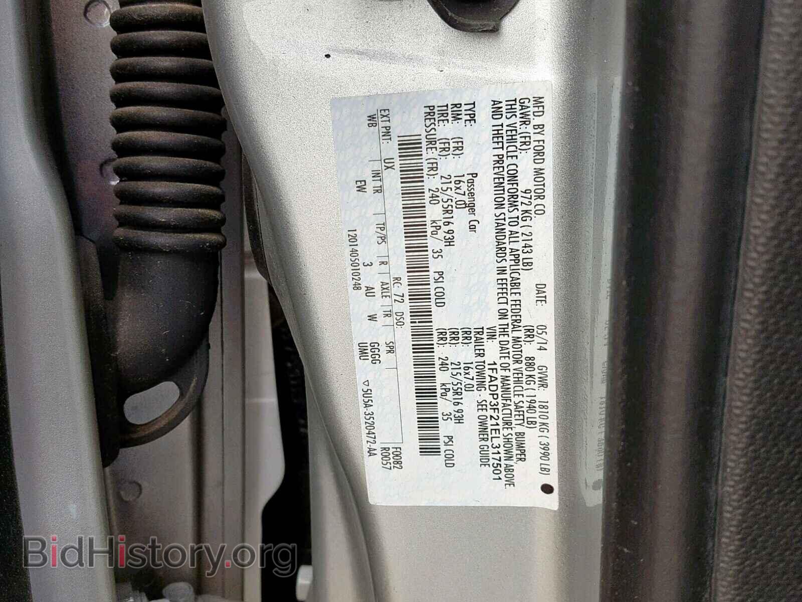 2014 FORD FOCUS SE - VIN: 1FADP3F21EL317501 - Фото 10