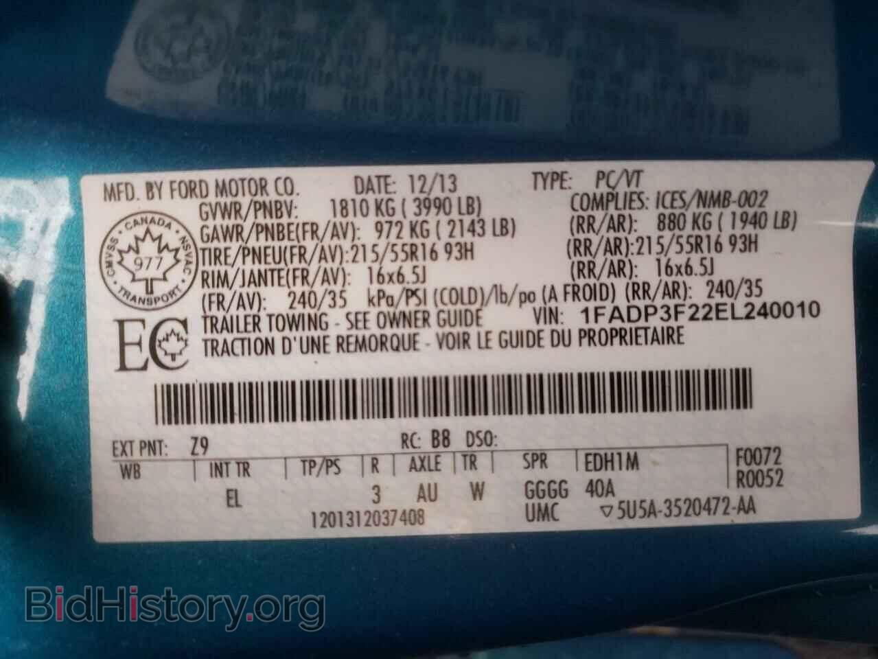 2014 FORD FOCUS - VIN: 1FADP3F22EL240010 - Photo 13