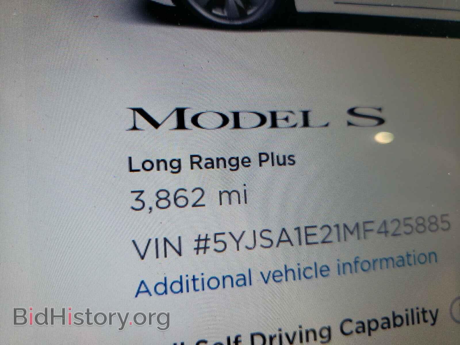 2021 TESLA MODEL S - VIN: 5YJSA1E21MF425885 - Фото 8