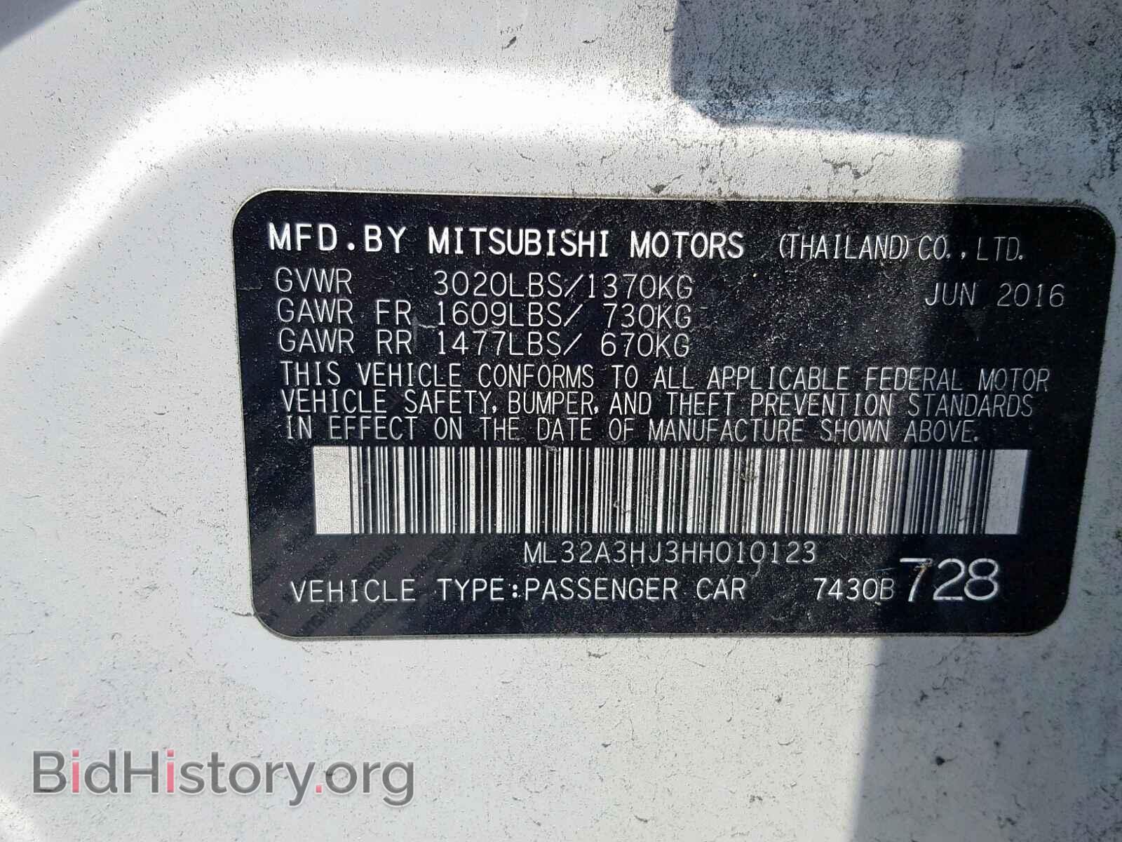 2017 MITSUBISHI MIRAGE - VIN: ML32A3HJ3HH010123 - Фото 10