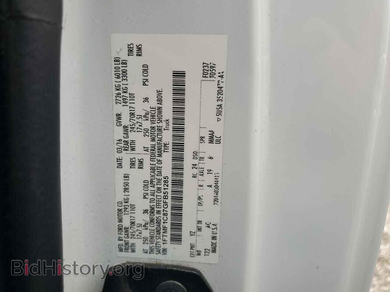 2016 FORD All Models - VIN: 1FTMF1C87GFB51285 - Photo 13