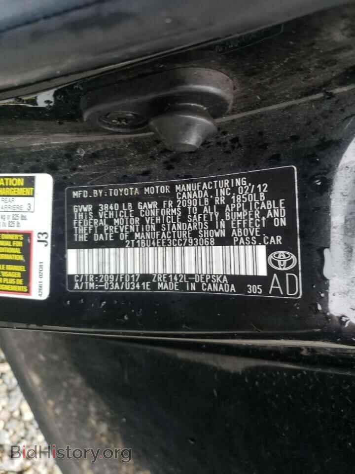 2012 TOYOTA COROLLA - VIN: 2T1BU4EE3CC793068 - Фото 10