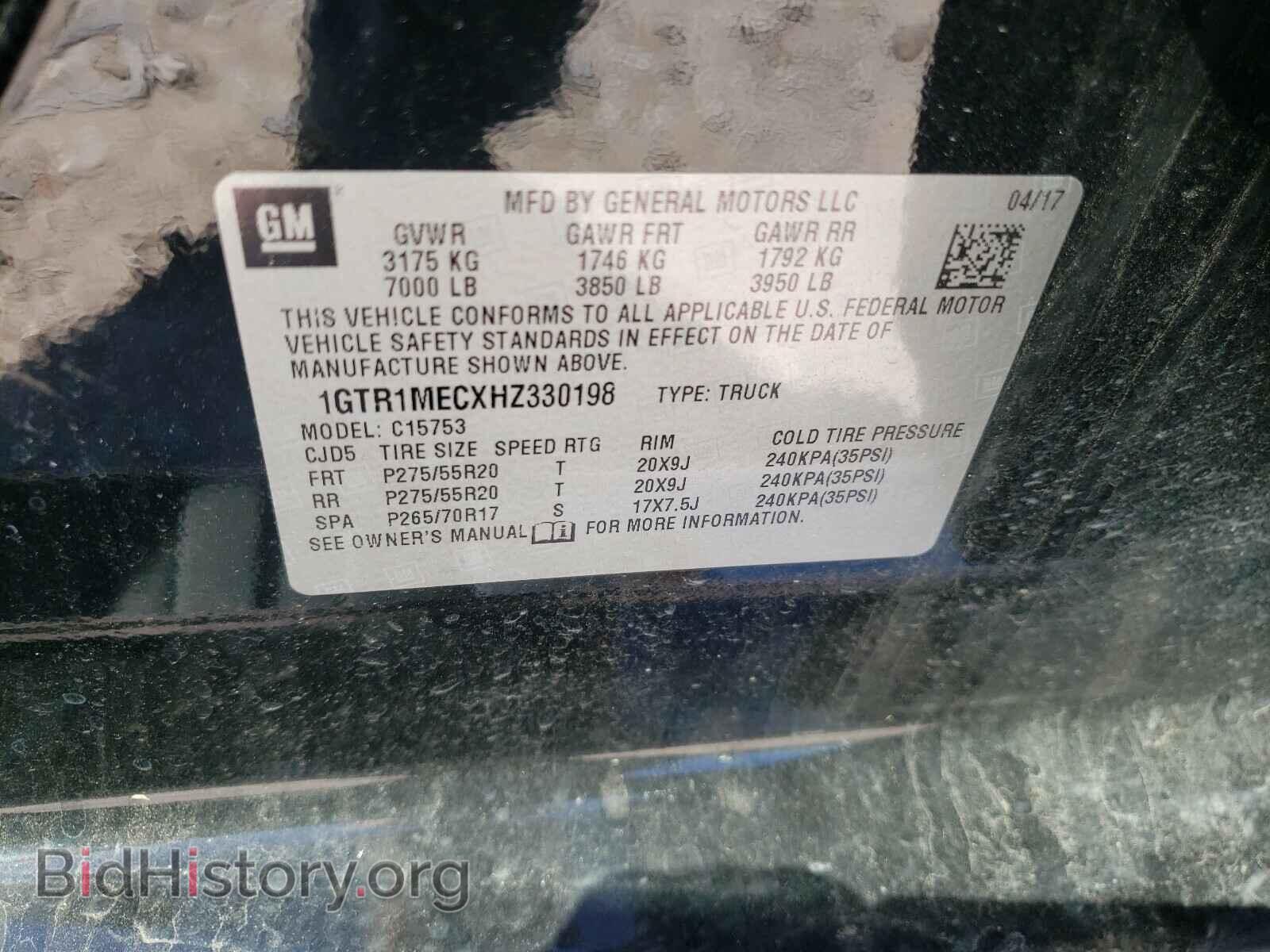 2017 GMC SIERRA - VIN: 1GTR1MECXHZ330198 - Фото 10