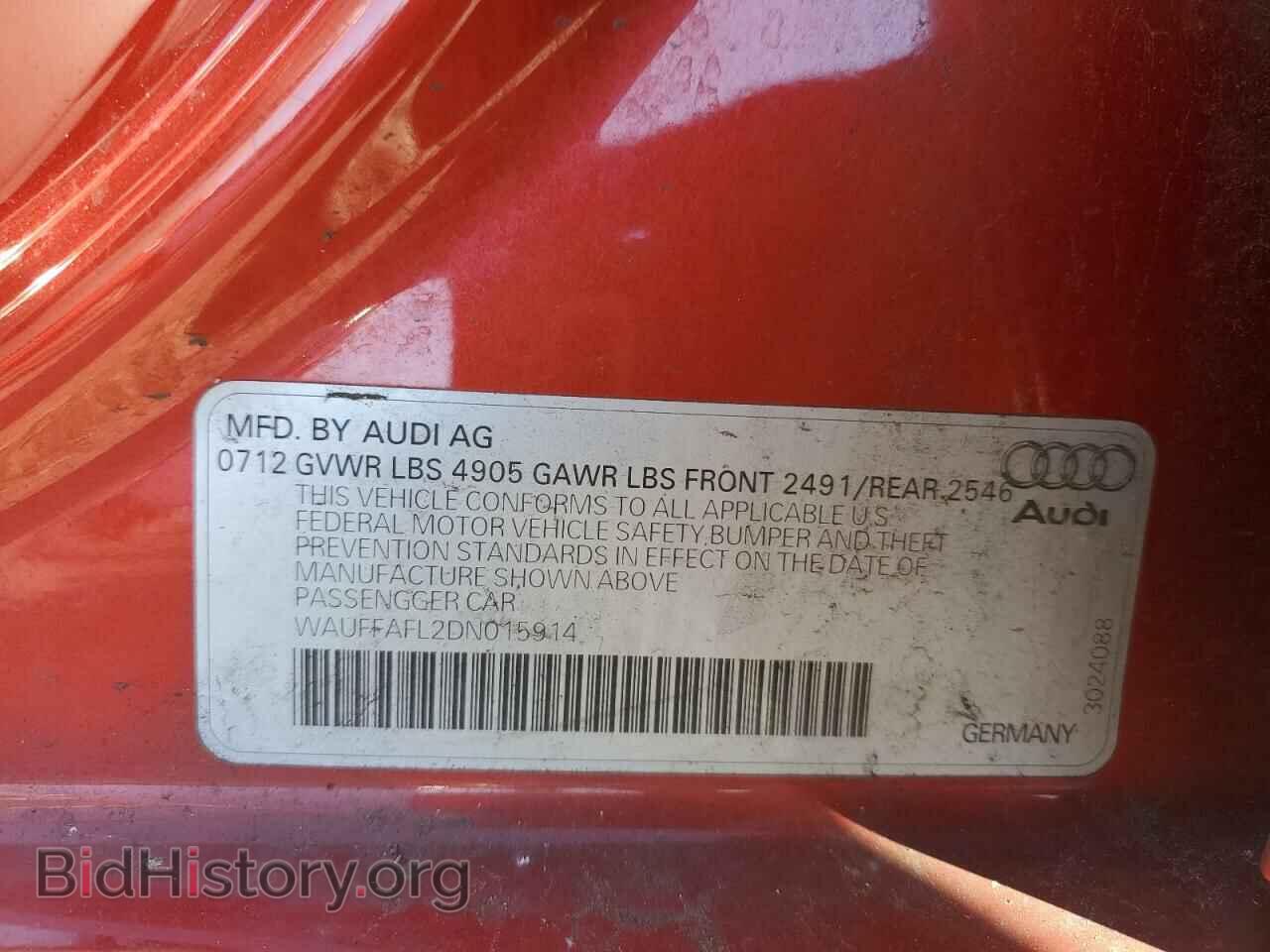 2013 AUDI A4 - VIN: WAUFFAFL2DN015914 - Photo 12