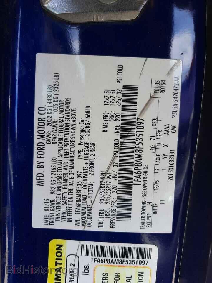 2015 FORD MUSTANG - VIN: 1FA6P8AM8F5351097 - Фото 10