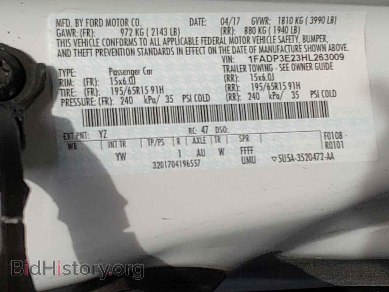 2017 FORD FOCUS - VIN: 1FADP3E23HL263009 - Фото 10