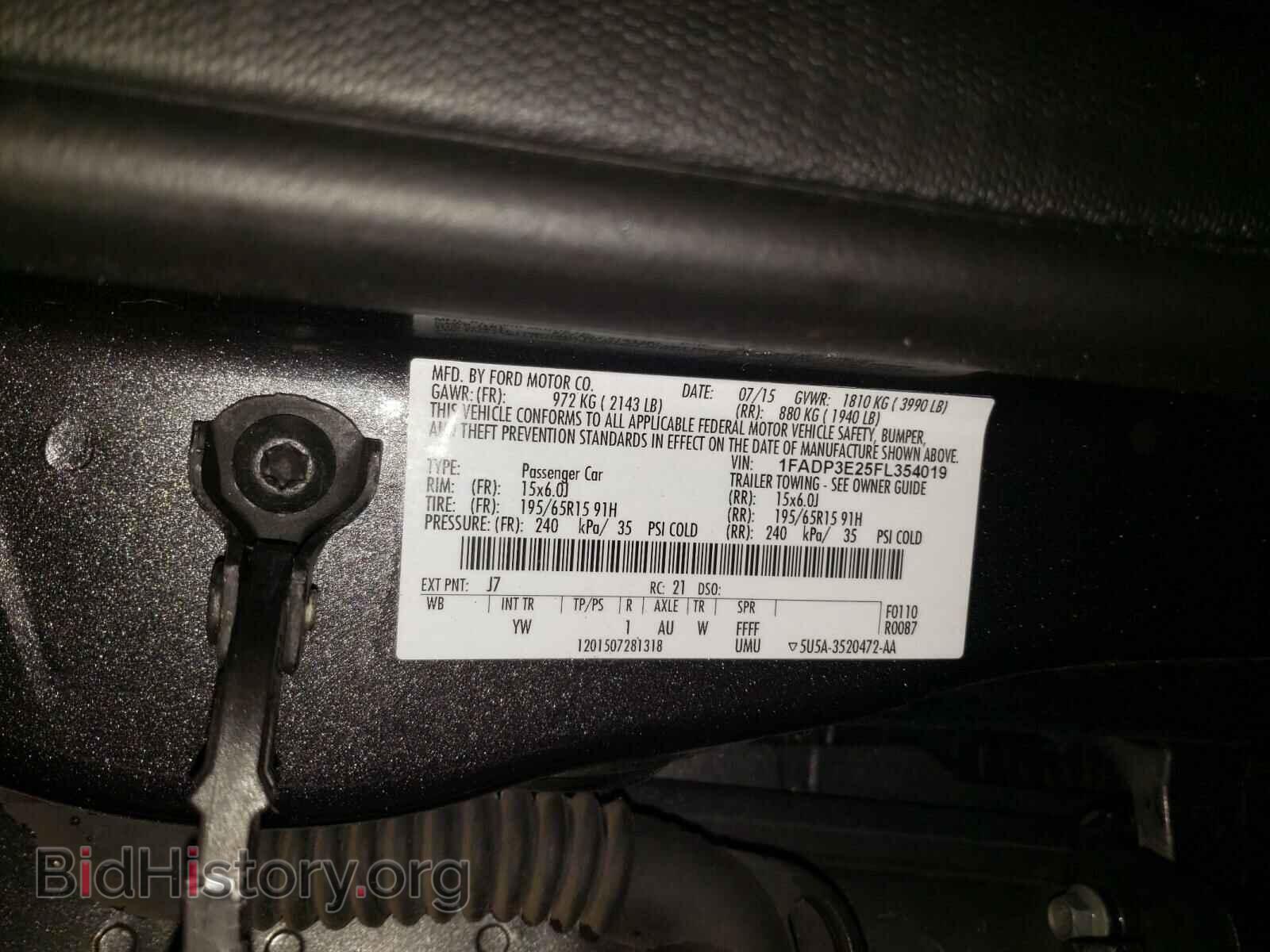 2015 FORD FOCUS - VIN: 1FADP3E25FL354019 - Фото 10