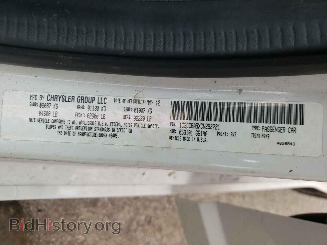 2012 CHRYSLER 200 - VIN: 1C3CCBABXCN292221 - Photo 10