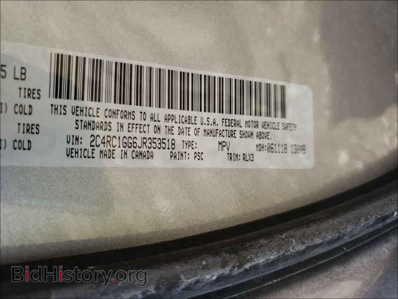 2018 CHRYSLER PACIFICA - VIN: 2C4RC1GG6JR353518 - Фото 10