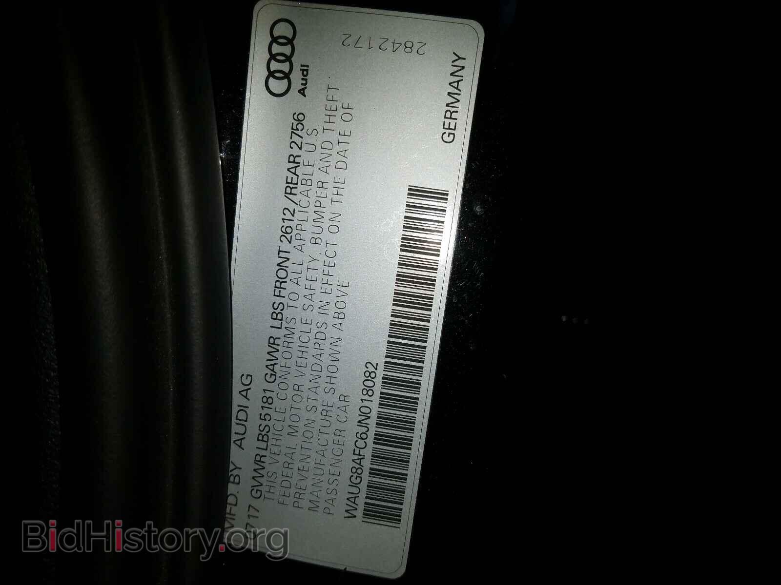 2018 AUDI A6 - VIN: WAUG8AFC6JN018082 - Фото 10