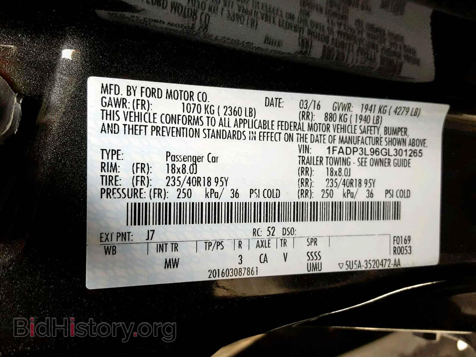 2016 FORD FOCUS - VIN: 1FADP3L96GL301265 - Photo 10