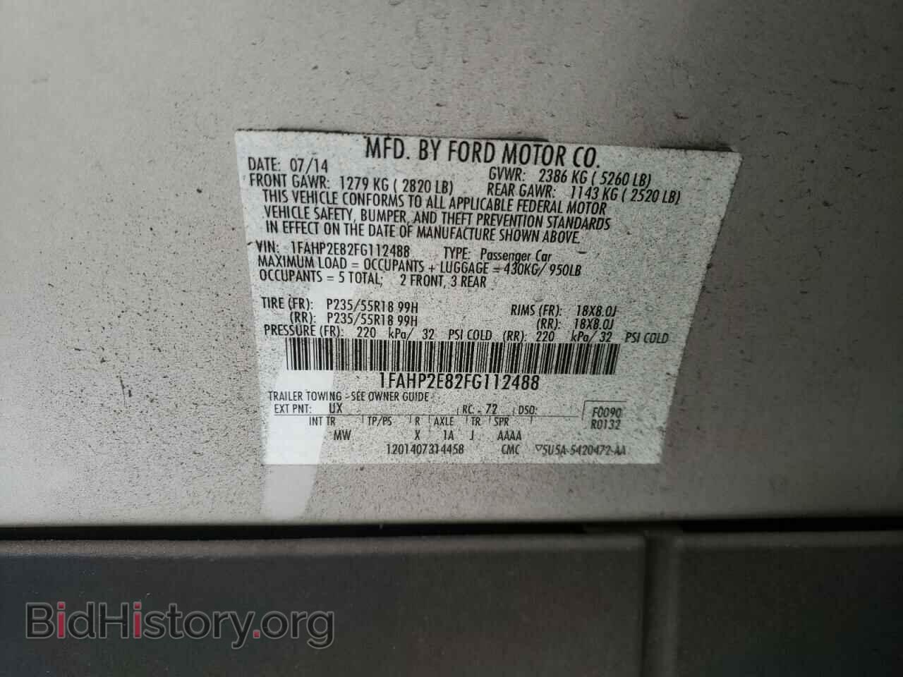 2015 FORD TAURUS - VIN: 1FAHP2E82FG112488 - Photo 10