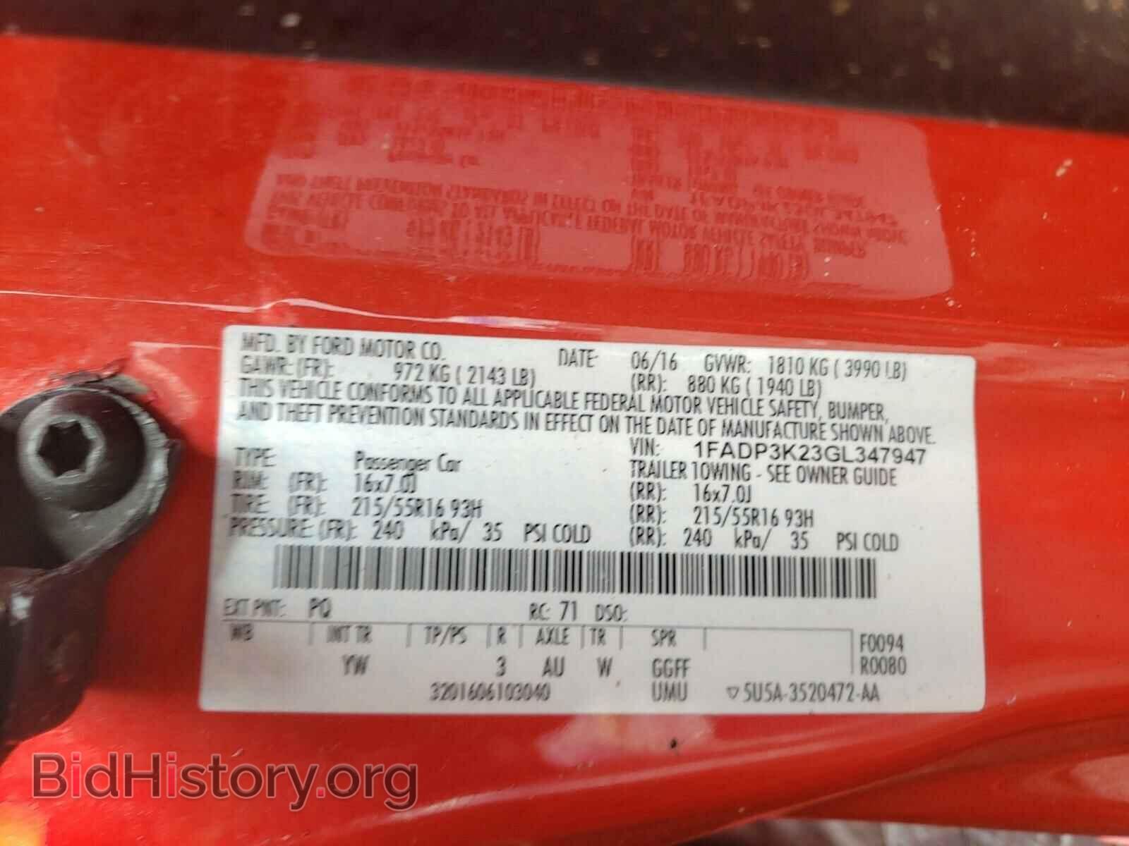 2016 FORD FOCUS - VIN: 1FADP3K23GL347947 - Photo 10