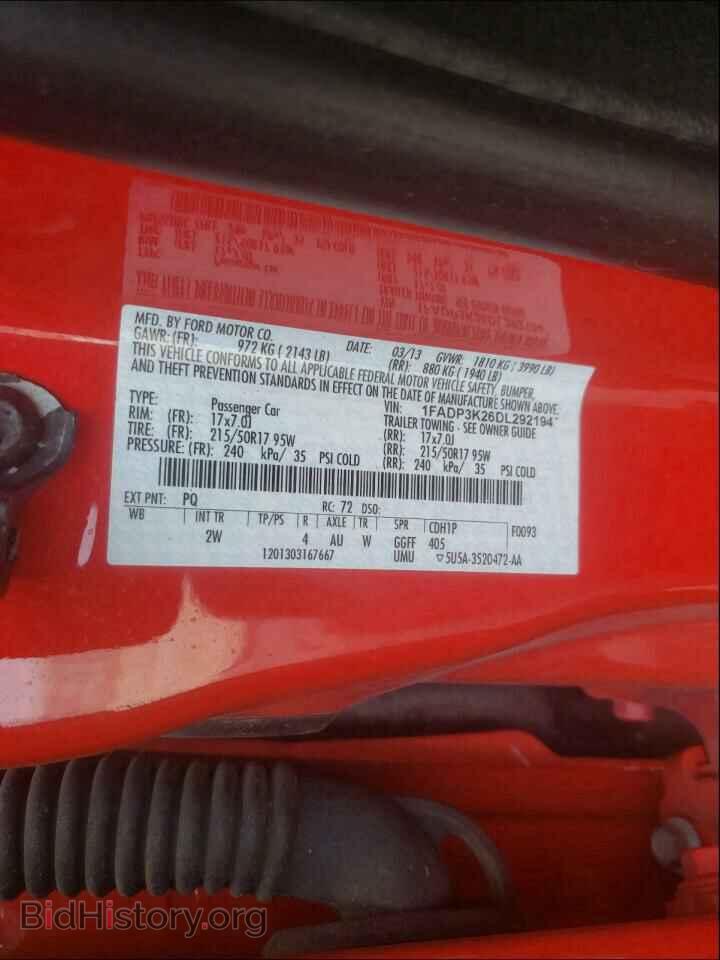 2013 FORD FOCUS - VIN: 1FADP3K26DL292194 - Фото 10