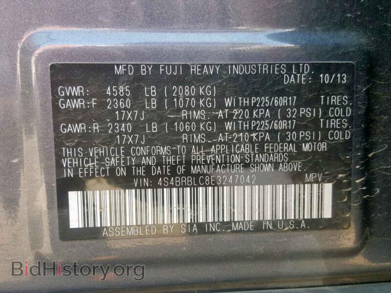 2014 Subaru OUTBACK 2. (VIN 4S4BRBLC8E3247042) — photo 10 of 10