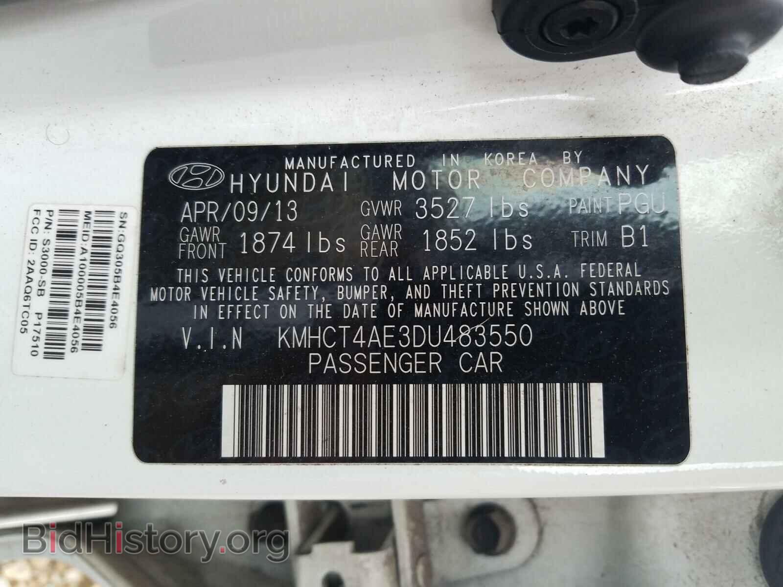 2013 HYUNDAI ACCENT - VIN: KMHCT4AE3DU483550 - Фото 10