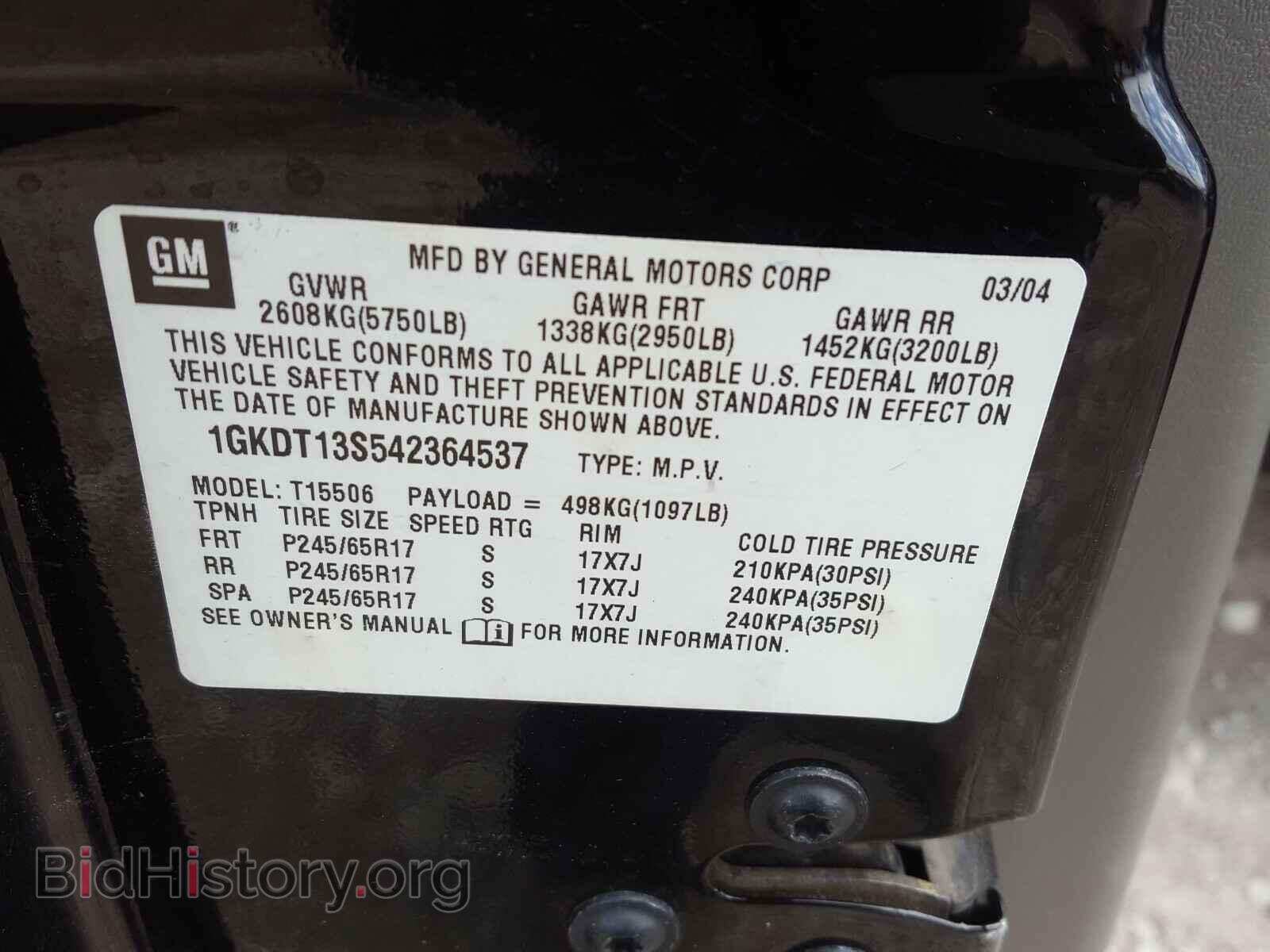 2004 GMC ENVOY - VIN: 1GKDT13S542364537 - Photo 10