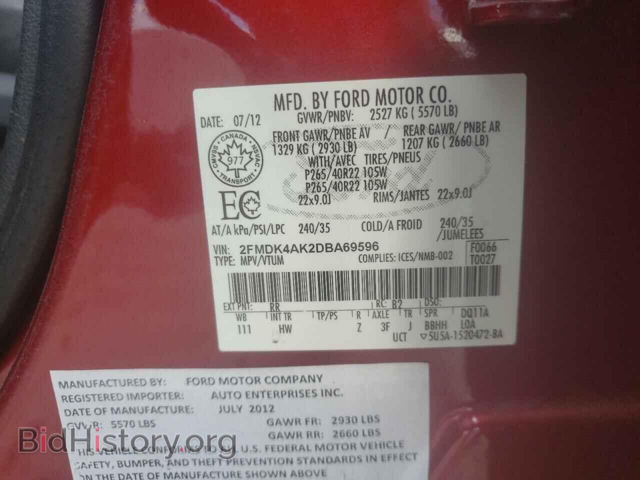 2013 FORD EDGE - VIN: 2FMDK4AK2DBA69596 - Photo 10