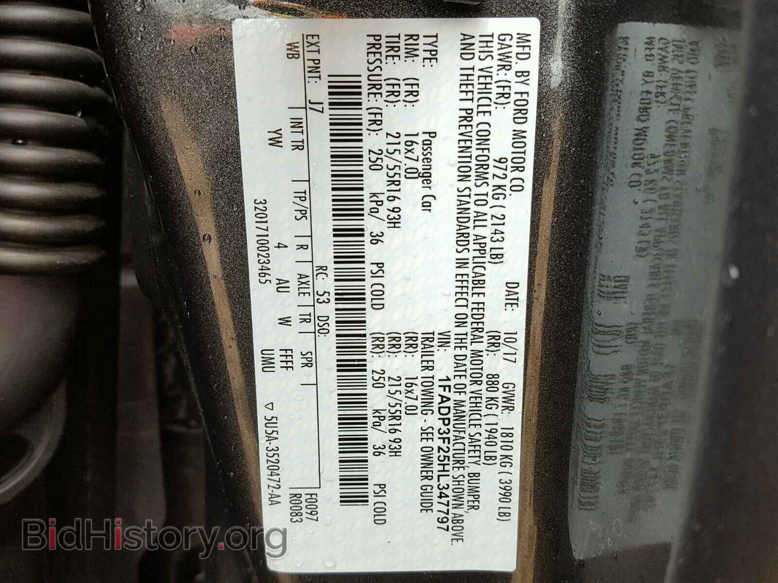 2017 FORD FOCUS - VIN: 1FADP3F25HL347797 - Фото 10