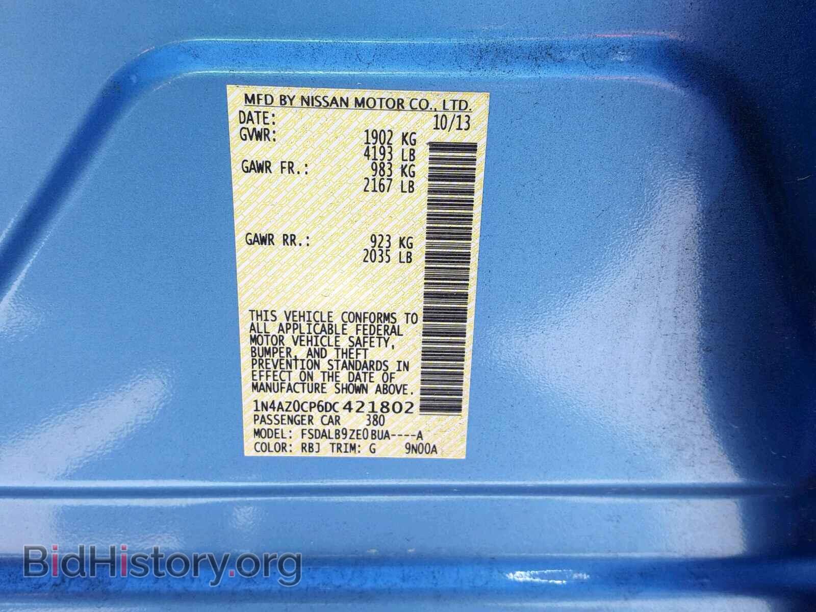 2013 NISSAN LEAF - VIN: 1N4AZ0CP6DC421802 - Фото 10