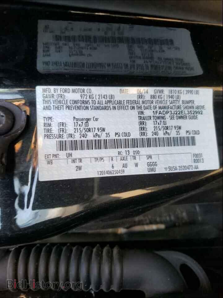 2014 FORD FOCUS - VIN: 1FADP3J22EL352992 - Фото 10