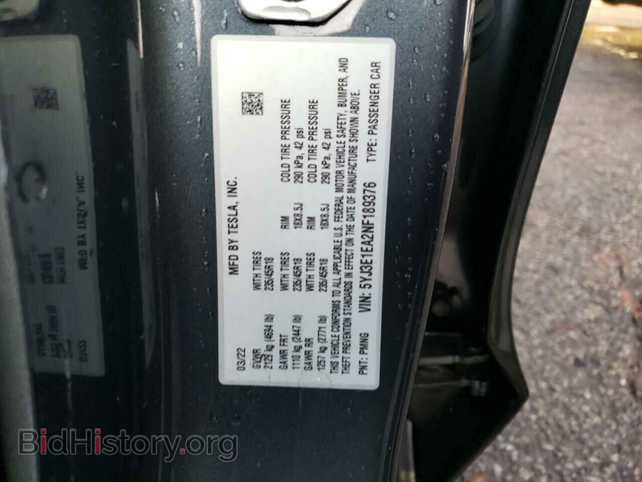 2022 TESLA MODEL 3 - VIN: 5YJ3E1EA2NF189376 - Photo 12