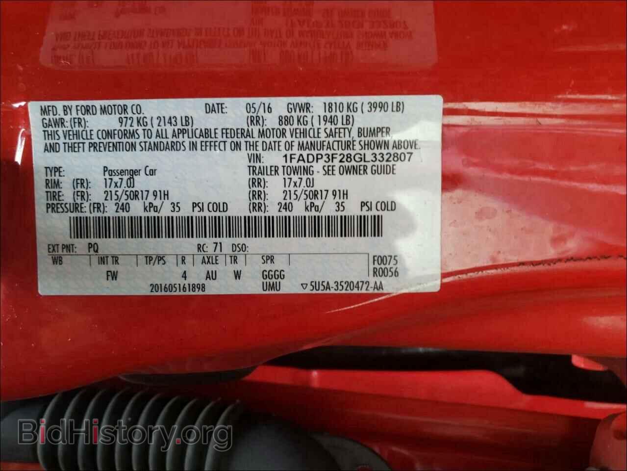 2016 FORD FOCUS - VIN: 1FADP3F28GL332807 - Фото 10