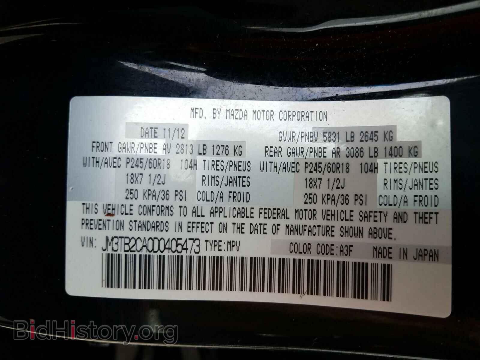 2013 MAZDA CX-9 - VIN: JM3TB2CA0D0405473 - Фото 10