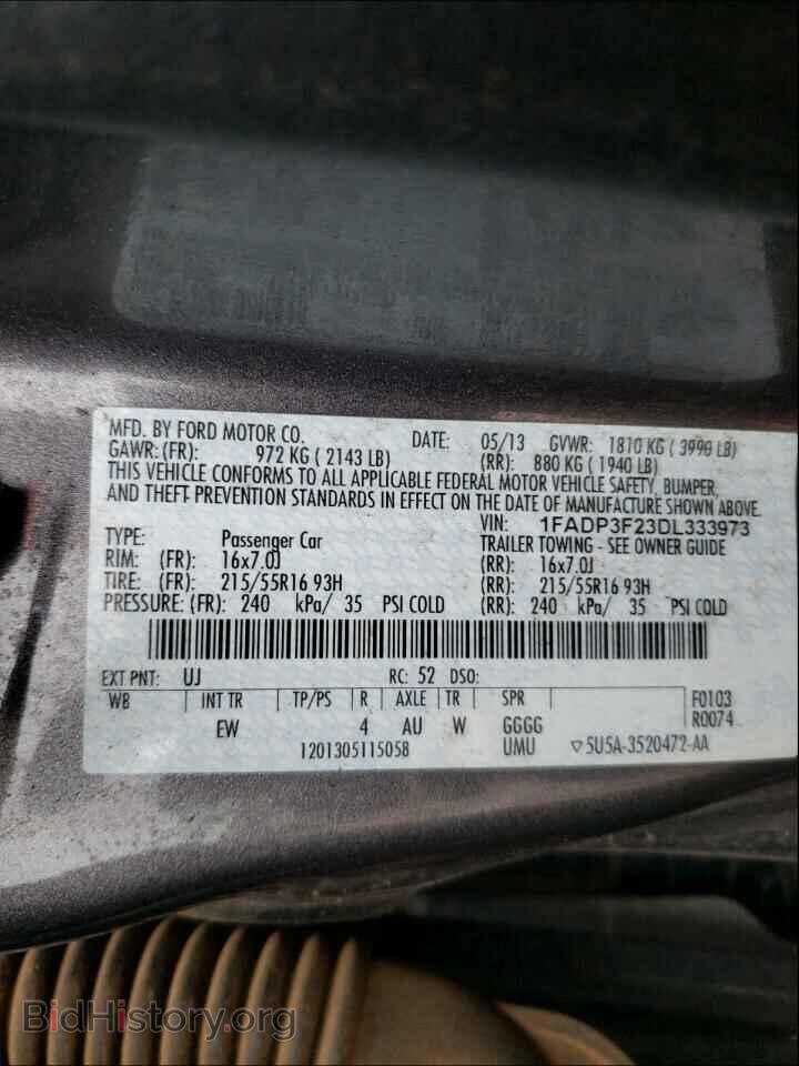 2013 FORD FOCUS - VIN: 1FADP3F23DL333973 - Фото 10