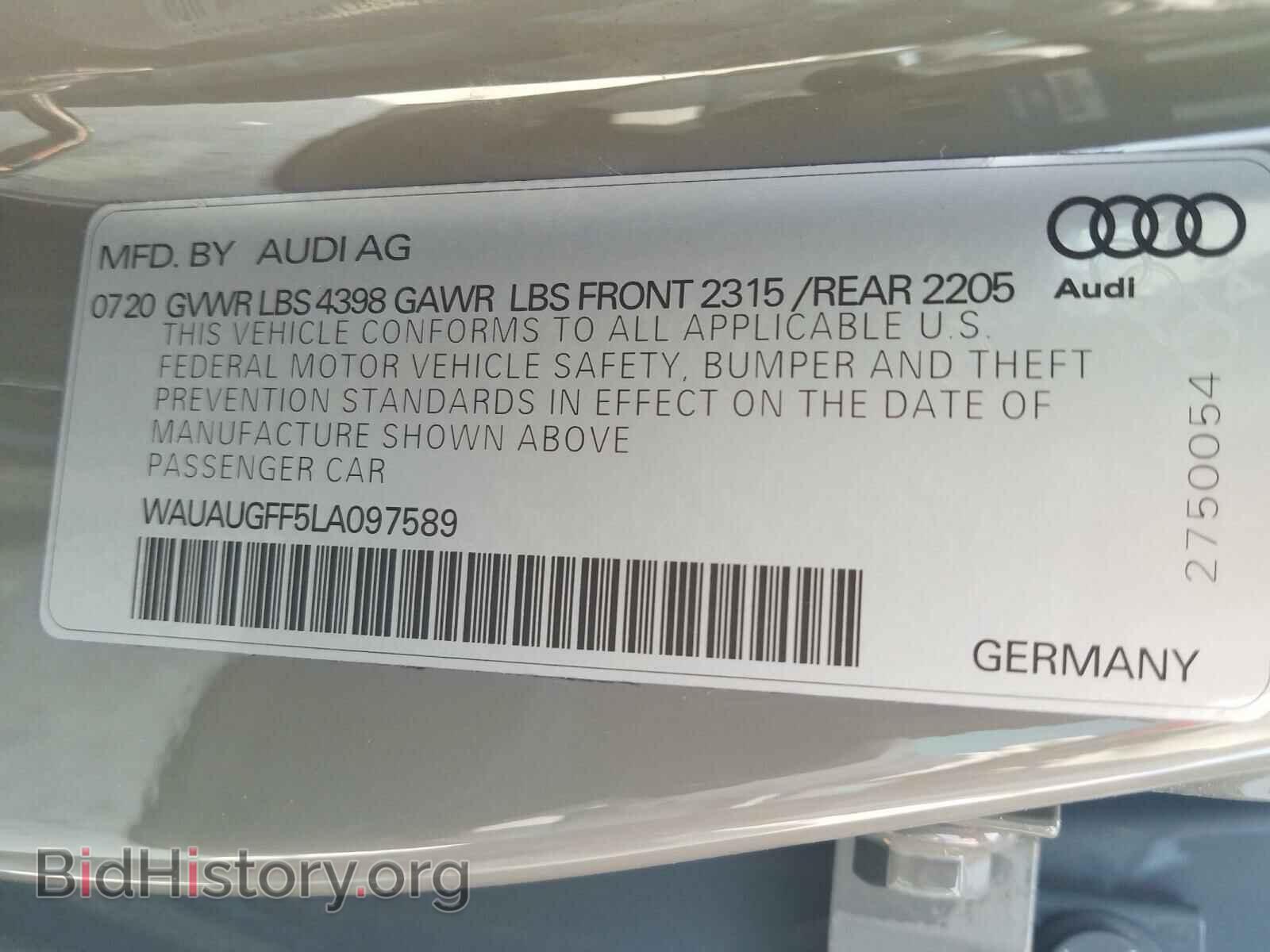 2020 AUDI A3 - VIN: WAUAUGFF5LA097589 - Фото 10