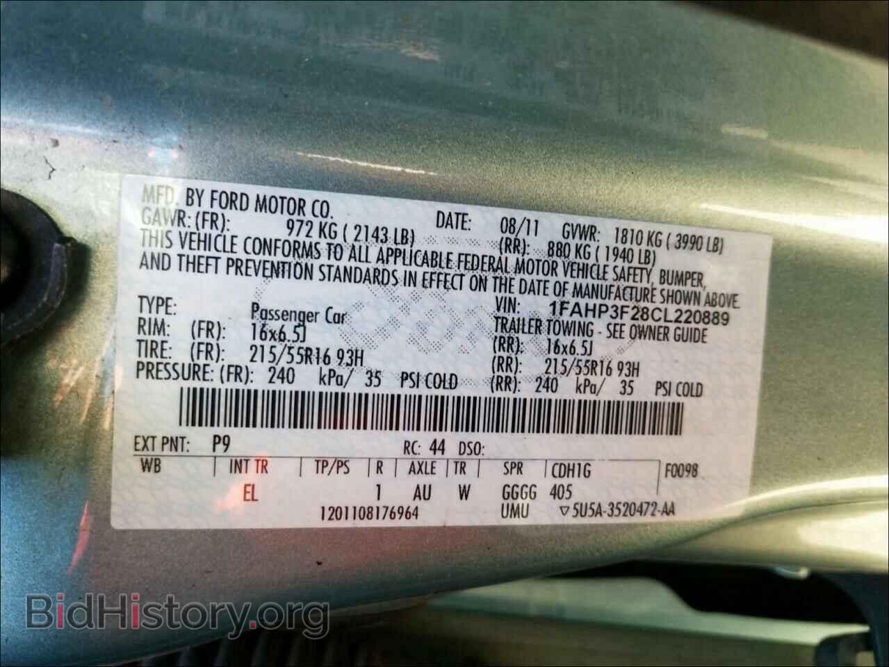 2012 FORD FOCUS - VIN: 1FAHP3F28CL220889 - Photo 10