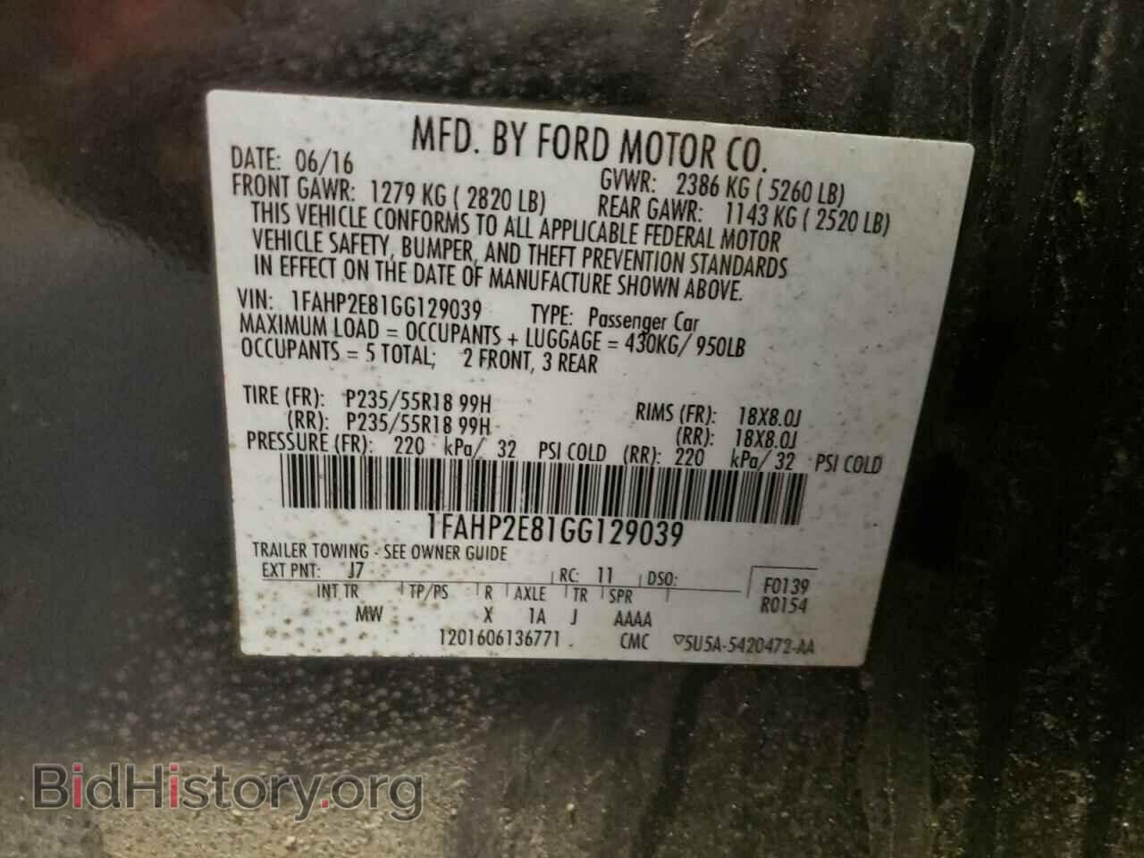 2016 FORD TAURUS - VIN: 1FAHP2E81GG129039 - Photo 10