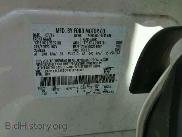 2015 FORD EDGE - VIN: 2FMTK3K80FBB73287 - Photo 10