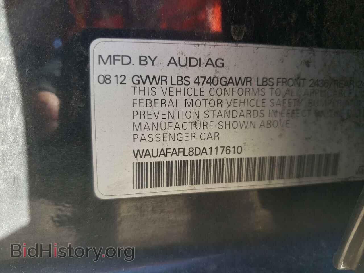 2013 AUDI A4 - VIN: WAUAFAFL8DA117610 - Фото 10