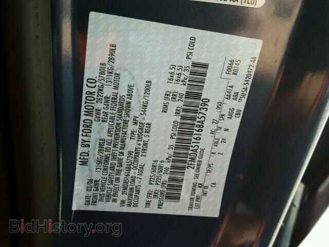 2006 FORD FREESTAR - VIN: 2FMDA51616BA57390 - Фото 10