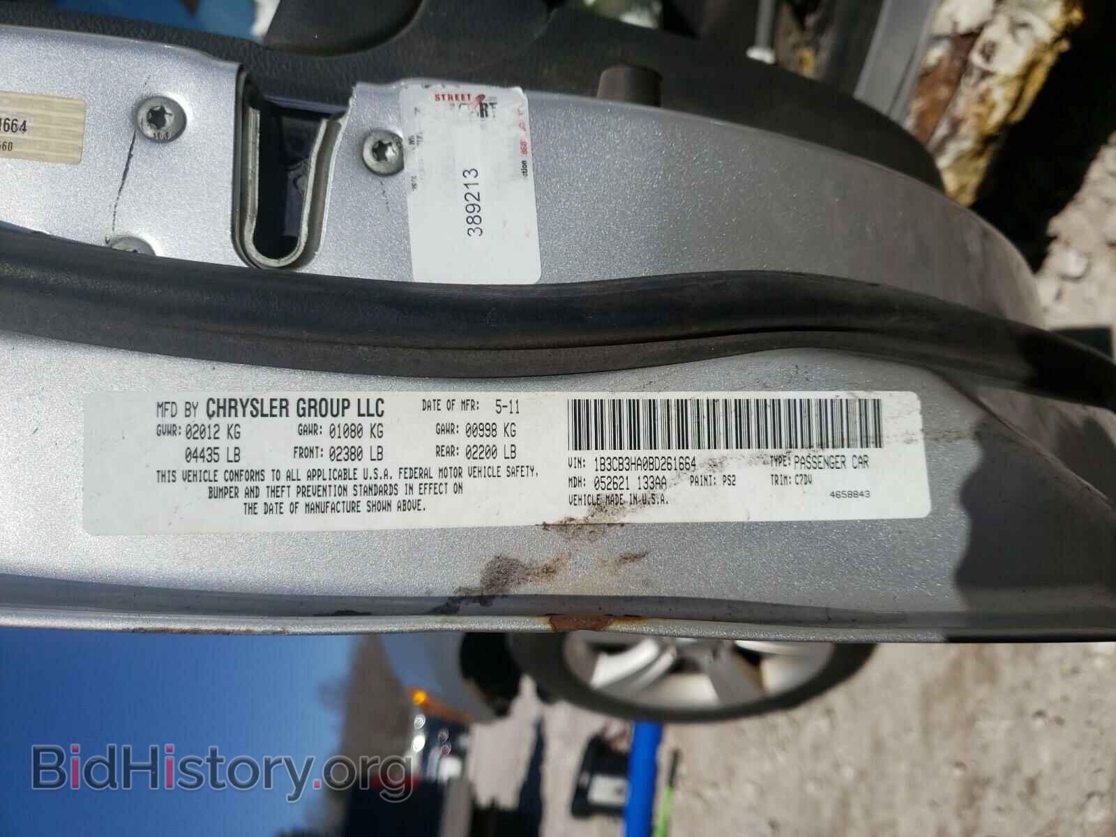2011 DODGE CALIBER - VIN: 1B3CB3HA0BD261664 - Photo 10