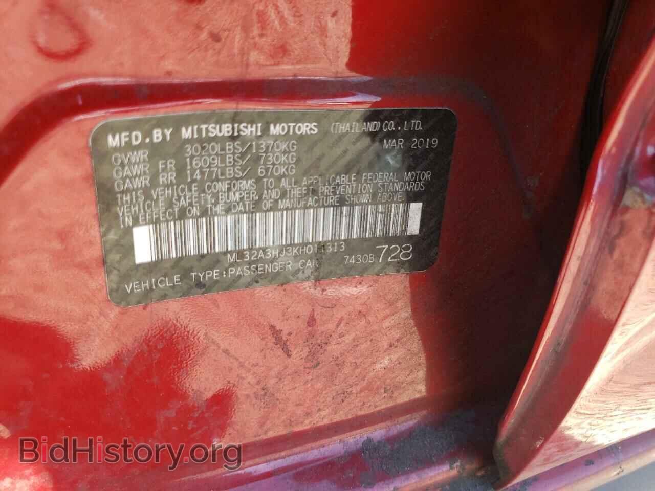 2019 MITSUBISHI MIRAGE - VIN: ML32A3HJ3KH011313 - Фото 10