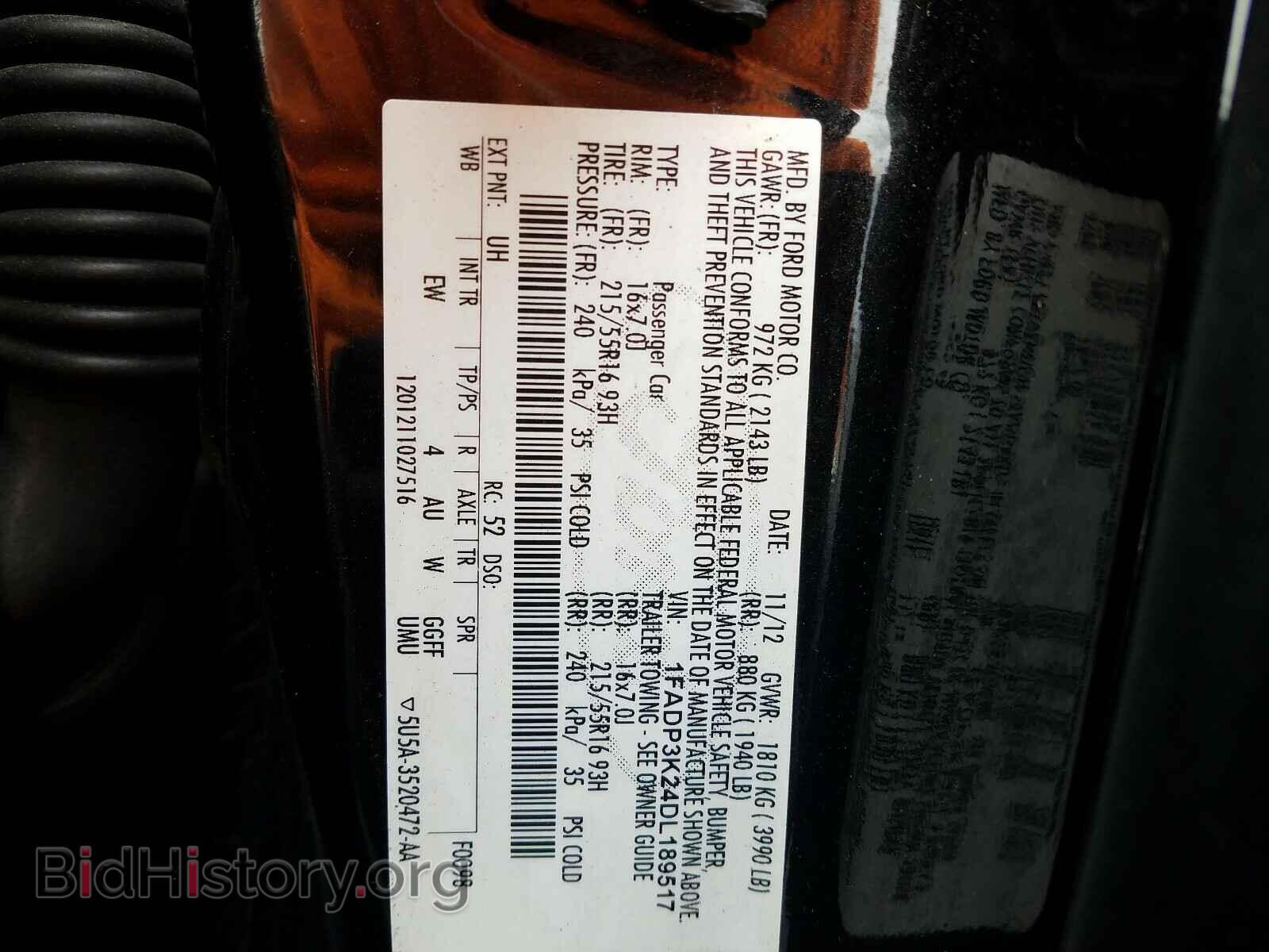 2013 FORD FOCUS - VIN: 1FADP3K24DL189517 - Фото 10
