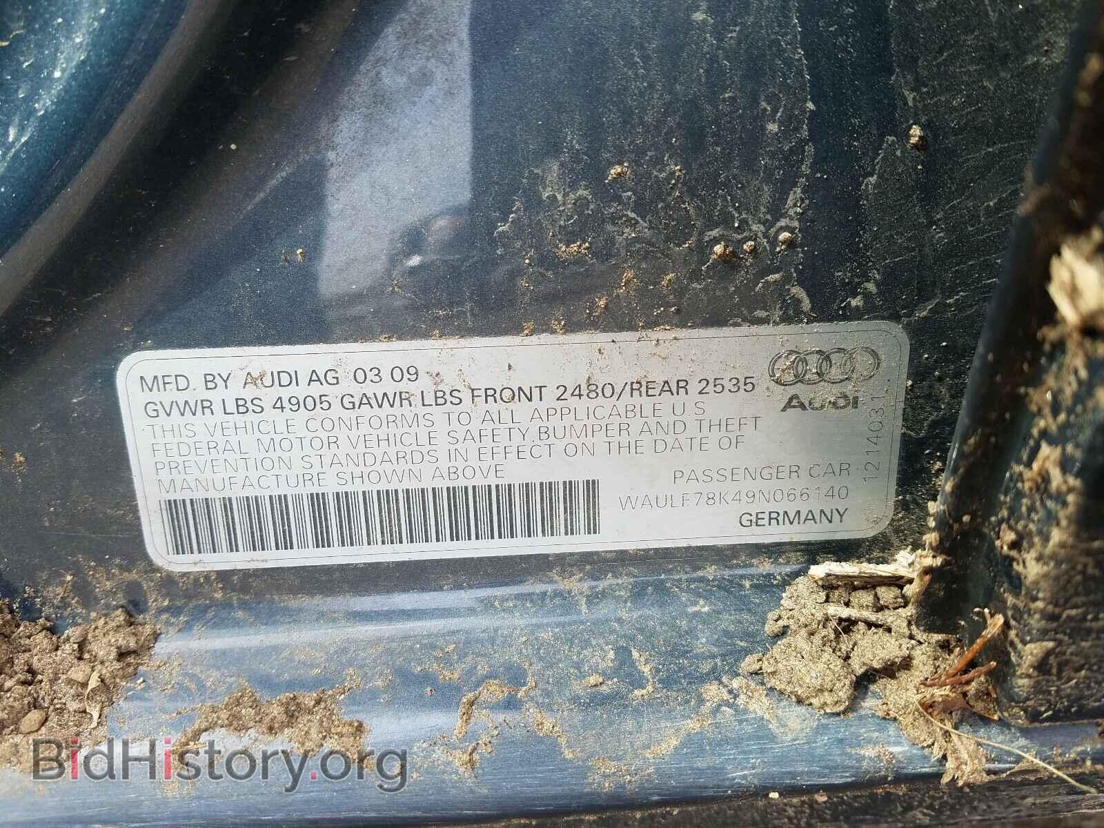 2009 AUDI A4 - VIN: WAULF78K49N066140 - Фото 10