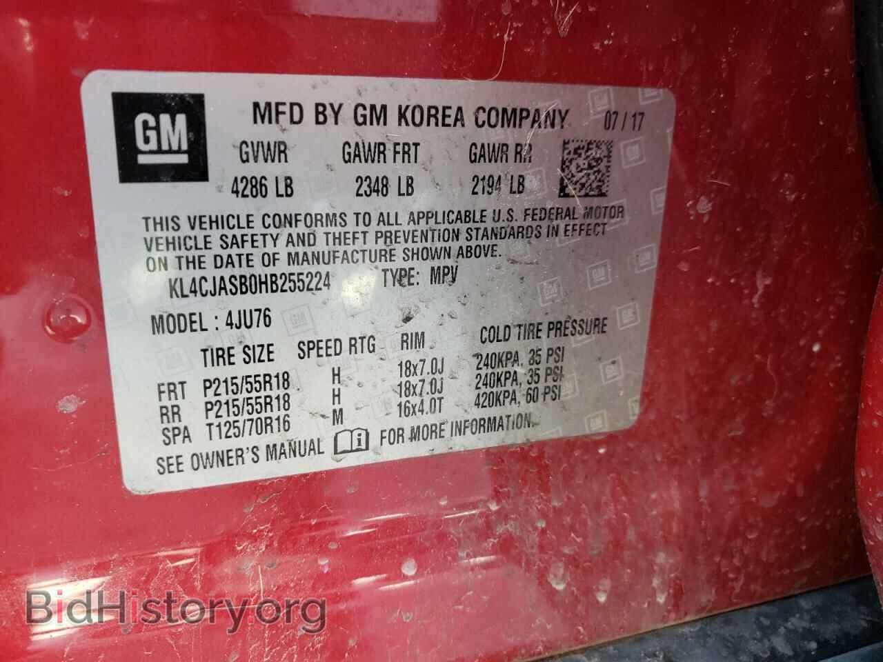 2017 BUICK ENCORE - VIN: KL4CJASB0HB255224 - Фото 10