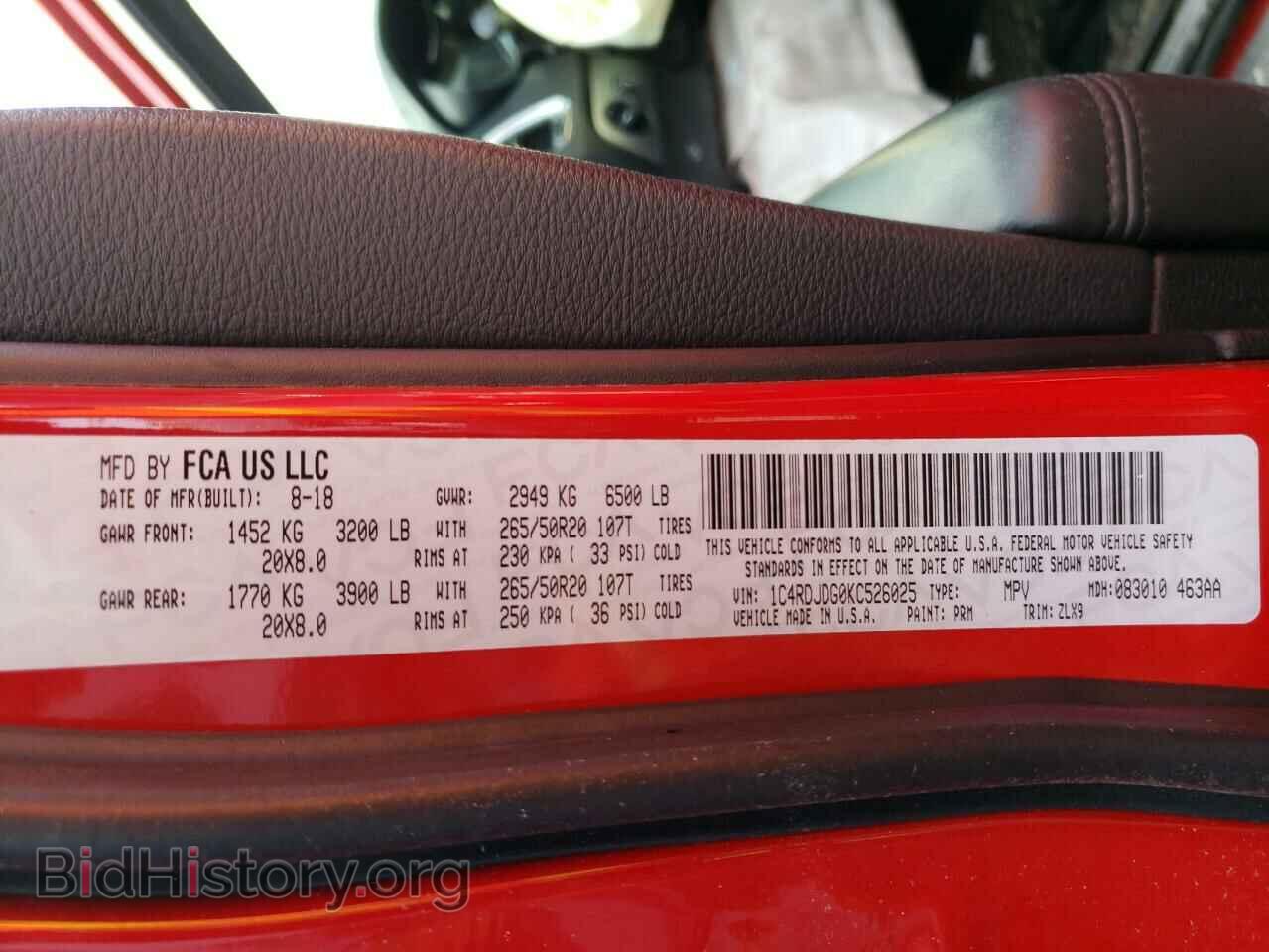 2019 DODGE DURANGO - VIN: 1C4RDJDG0KC526025 - Фото 10