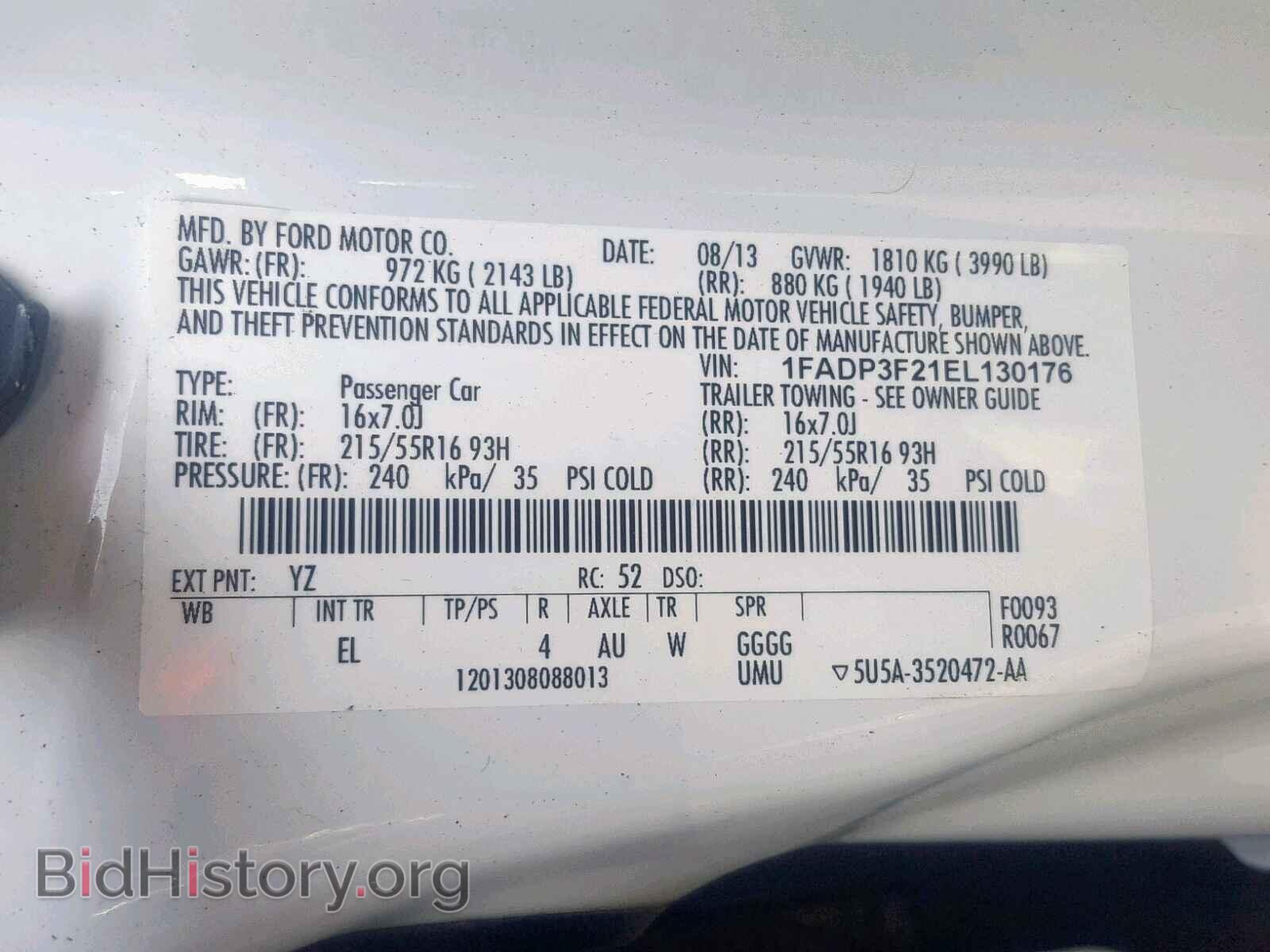 2014 FORD FOCUS SE - VIN: 1FADP3F21EL130176 - Фото 10