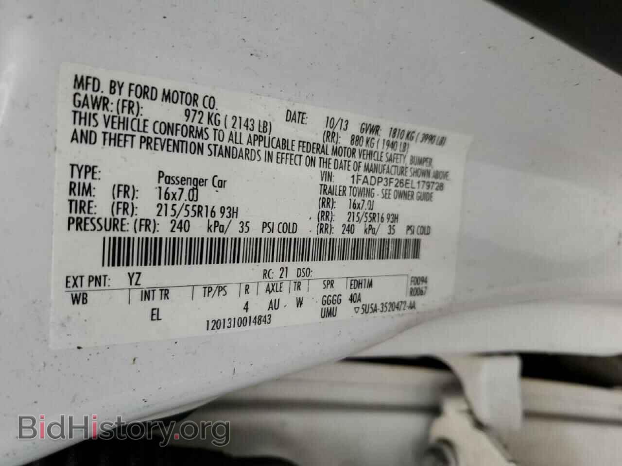 2014 FORD FOCUS - VIN: 1FADP3F26EL179728 - Фото 12