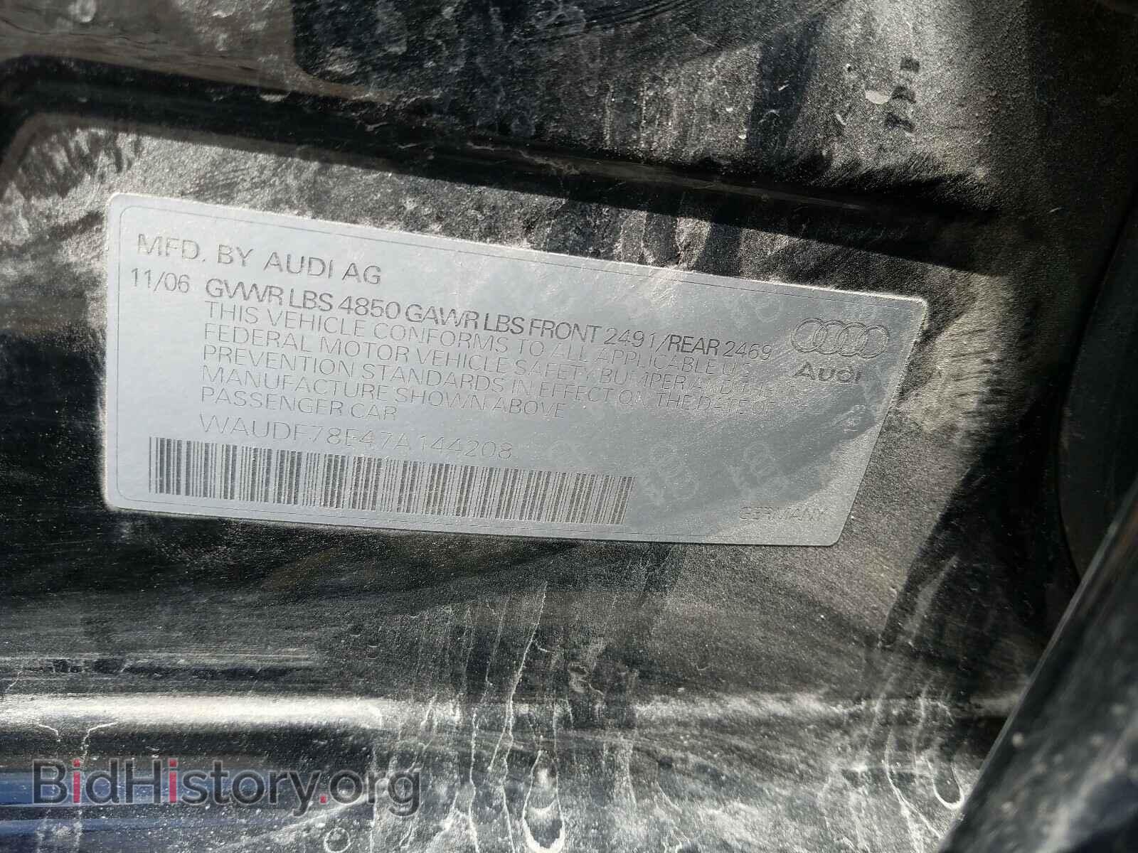 2007 AUDI A4 - VIN: WAUDF78E47A144208 - Photo 10