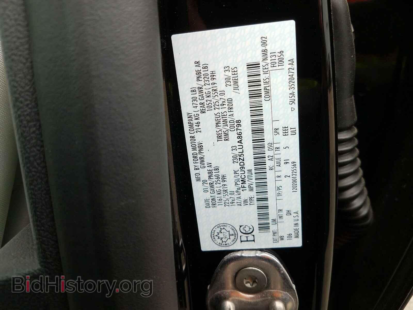 2020 FORD ESCAPE - VIN: 1FMCU9DZ5LUA86798 - Photo 10
