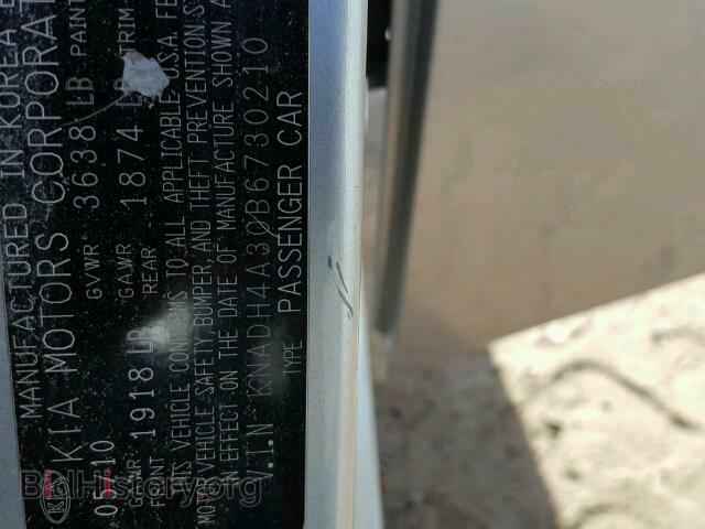2011 KIA RIO BASE - VIN: KNADH4A30B6730210 - Photo 10