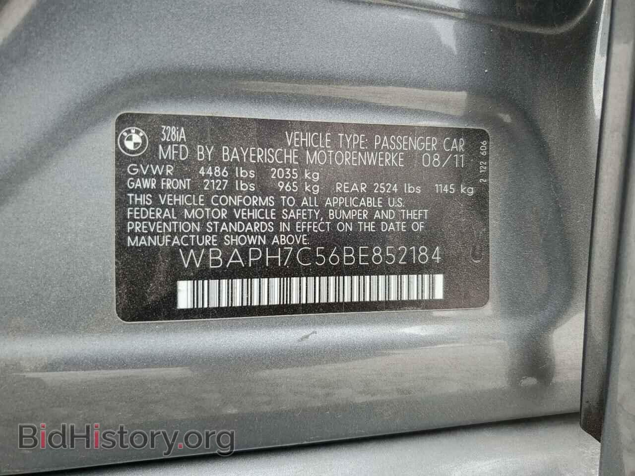 2011 BMW 3 SERIES - VIN: WBAPH7C56BE852184 - Фото 12