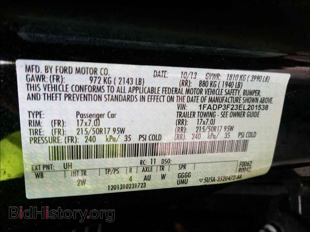 2014 FORD FOCUS - VIN: 1FADP3F23EL201538 - Photo 10